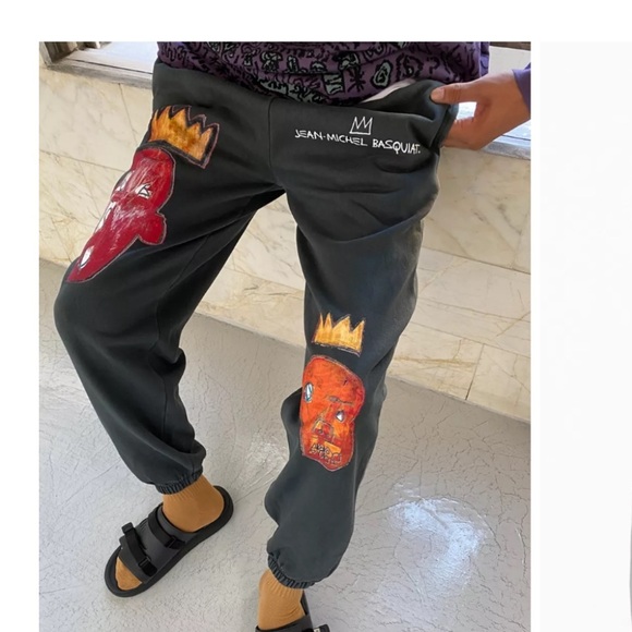 Jean- Basquait Two Kings Graphic Sweatpants - Gray - FLAWED - Picture 13 of 13